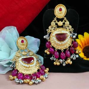 พรีเมี่ยม Moissanite กับต่างหู chandbali สง่างามทันสมัยเสน่ห์ดั้งเดิมสง่างามและสง่างามสำหรับโอกาสเทศกาล - Product Image 5