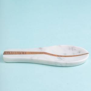 Marble & Inlay Wood Spoon rest Metal <b>Kitchen</b> Holder for Spatulas Spoons <b>Tongs</b> More - Product Image 1