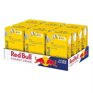 Red Bull Yellow Edition 12 FlOz 6 Pack 4 Latas 24 Total Bebida energética tropical sin azúcar 114mg Cafeína B Vitaminas Rojo Amarillo - Product Image 5