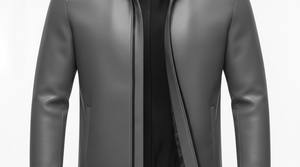 Manteau long en cuir pour homme haut de gamme, col en toile, mode de rue moderne - Product Image 5