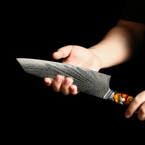 Juego de cuchillos de cocina profesionales personalizados de Damasco, 67 capas, con mango de resina acrílica - Product Image 3