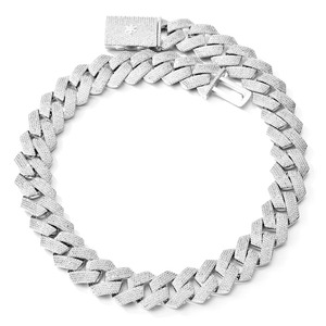 Chaîne de collier cubaine en moissanite audacieuse de fournisseur indien, style streetwear, pour les fêtes, unisexe, style glacé, 14K certifié - Product Image 5