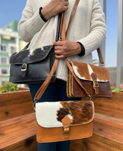 Nuevo bolso de cuero de vaca Real para mujer, bolsos cruzados occidentales, gran oferta, pelo de piel de vaca en cuero, bolso bandolera, bolsos de cuero genuino - Product Image 3