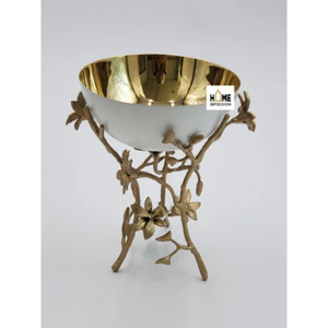 Plateaux à nourriture et à en-cas jetables en aluminium, design feuille, plaqués or, écologiques, à 2 niveaux, pour mariage et fête, bol décoratif de table - Product Image 5