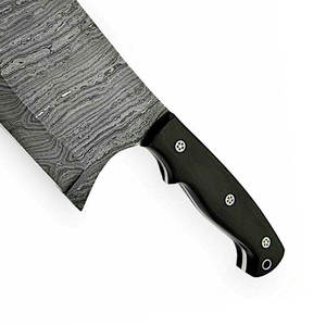 Couteau de cuisine artisanal en acier de Damas, couteau de chef et couteau de boucher de haute qualité avec étui en cuir - Product Image 6
