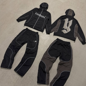 Conjunto Deportivo de Pantalones Deportivos Holgados de Algodón Grueso para Invierno, Chándal Personalizado con Reflectivo 3M, Cortavientos para Hombre - Product Image 1