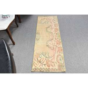 Vintage 17X52 pies Beige turco alfombra clásica área grande rectángulo abstracto Patchwork diseño lana algas marinas látex para uso en el pasillo - Product Image 3