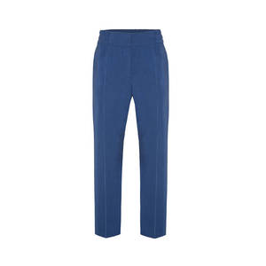 Pantalon en toile décontracté à taille élastique indigo, coupe décontractée - Product Image 1
