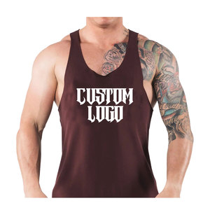 Débardeur d'entraînement en coton doux pour hommes avec logo personnalisé Gilet de musculation Gym Fitness Singlets - Product Image 1