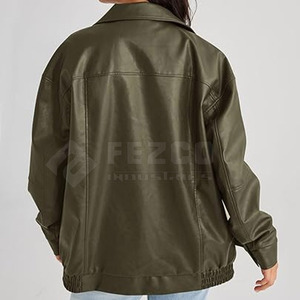 Chaqueta de Cuero Tejida de Invierno para Mujer, Nueva Moda, 100% Cuero Genuino, Logotipo Frontal, Secado Rápido y Transpirable, Servicio OEM Personalizado - Product Image 3