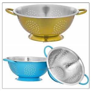 22 cm Eco-Friendly Stainless Steel Kitchen Tool Durable <b>Colander</b> & Strainer for Fruits Rice Vegetables - Product Image 6