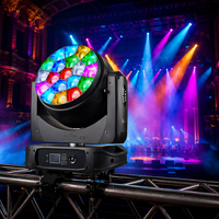Projecteur de scène à tête mobile LED RGBW Zoom Bee Eye Beam 19x40W, indice de protection IP33, en aluminium et plastique, DMX512, activé par le son, dimmable, 20000