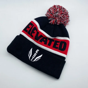 Gorro de punto personalizado de fábrica con pompón, gorro con puños de invierno, gorro de regalo para fanáticos del deporte, gorro para hombres y mujeres hecho a mano - Product Image 2
