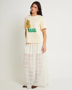 Camiseta holgada con estampado ecológico de color amarillo mantequilla para verano - Product Image 5