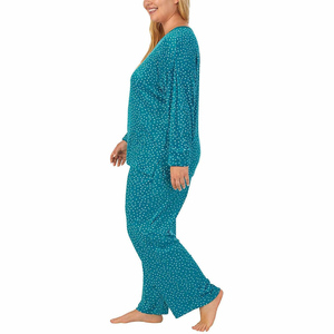 Nueva llegada ropa de dormir de algodón puro ropa de noche ropa de dormir niñas 2 piezas Loungewear pijamas para mujeres conjunto - Product Image 4
