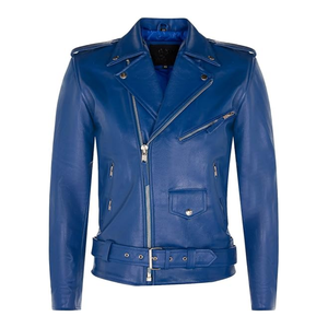 Veste de moto classique en cuir noir pour homme avec col pression et clous en métal Vestes élégantes au design personnalisé - Product Image 6