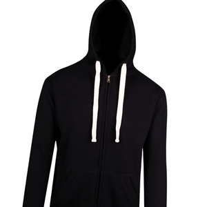 เสื้อฮู้ดซิปสีดำ ยูนิเซ็กซ์ ผ้าฝ้ายฟลีซ ซิปเต็มตัว เสื้อกันหนาวลำลอง สตรีทแวร์ ผ้านุ่ม อุ่น ขายส่ง - Product Image 2