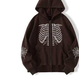 OEM 100% sudaderas con capucha de algodón para hombre con logotipo de letra de diamantes de imitación ropa de calle personalizada sudaderas deportivas para el invierno 2025 - Product Image 3