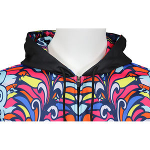 Sweat à capuche zippé pour homme en molleton 100% coton, respirant, sans cordon, personnalisable par sublimation, vente en gros - Product Image 4