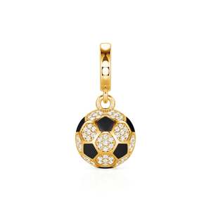 Breloque Jeulia Move My Way Pav Ballon de Football Plaqué Or 18 carats avec Zircon – Cadeau Idéal - Product Image 1