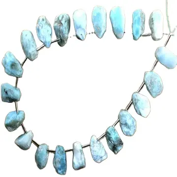 Best Quality Natural Larimar Gemstone Uneven Shape Rough Jewelry Blue Stone Collection Style Cut Side Drill