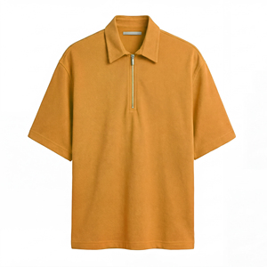 T-shirt zippé en maille respirante pour homme, décontracté, confortable, manches courtes, pour la salle de sport, le sport, les activités de plein air, l'été, les modes de vie actifs - Product Image 1
