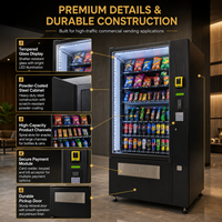 Máquinas Expendedoras de Bebidas y Aperitivos, Dispensador de Snacks con Lector de Monedas, Billetes y Tarjetas, Popular en el Mercado Europeo