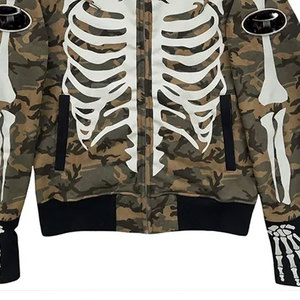 Sudadera con capucha de cara completa con cremallera de algodón para hombre, sudaderas cómodas de temporada de invierno, logotipo personalizado bordado, impresión Digital, patrón sólido - Product Image 5