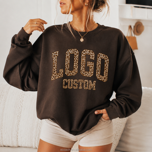 <span class=keywords><strong>Felpa</strong></span> girocollo vintage personalizzata 100% cotone, pullover casual con ricamo leopardato, <span class=keywords><strong>felpa</strong></span> oversize da donna - Product Image 1