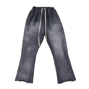 Pantalon de survêtement évasé délavé à l'acide pour homme, nouvelle collection, style unique, respirant - Product Image 1