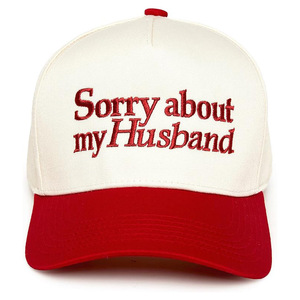 Cappellino da Baseball in Cotone a 5 Pannelli Bicolore con Ricamo 'Sorry My Husband' e Visiera Curva per San Valentino, Personalizzabile all'Ingrosso - Product Image 1