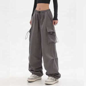 กางเกงคาร์โก้ขายาวสำหรับผู้หญิงกางเกงกันลมยืดได้กางเกงคาร์โก้เอวยางยืดสำหรับผู้หญิง - Product Image 2