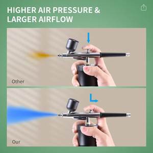 Aérographe professionnel pour sourcils et ongles, portable, alimenté par batterie, double action, sans fil, pour nail art - Product Image 4