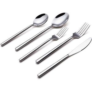 Ensemble de couverts classiques en acier inoxydable écologique, conçu pour les repas quotidiens, surface polie, construction résistante à la rouille, compatible lave-vaisselle - Product Image 1