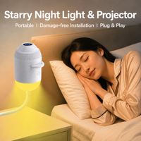 Proyector de Luz Nocturna USB con Diseño Simple y Creativo, Flexible 360°, Efecto Cielo Estrellado, para Dormitorio, Habitación, Auto y Fiestas