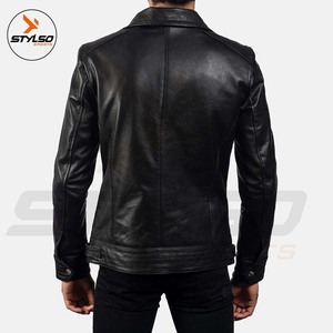 Veste en cuir pour hommes personnalisée veste en cuir noir de haute qualité vestes en cuir de créateur pour garçons manteau en peau hommes - Product Image 5