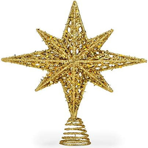 Decoración en forma de estrella de Metal de la mejor calidad, adorno para árbol de Navidad, decoración colgante rosa para decoración de árbol de Navidad, adorno - Product Image 4