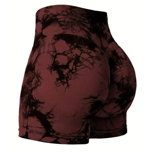Short de yoga taille haute Tie Dye pour femmes Short de compression à séchage rapide pour femmes Short de fitness serré - Product Image 3