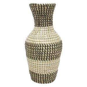 Intage seagrass enrollado azul bohemio hecho a mano, accesorios para el hogar, jarrón nórdico de diseño personalizado - Product Image 3