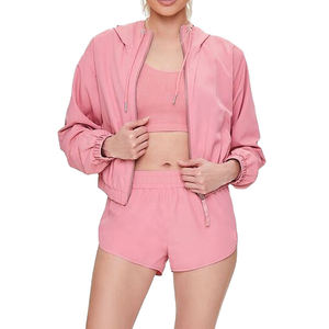 Ensemble sweat à capuche et short pour femme à séchage rapide léger à bas prix ensemble sweat à capuche et short pour femme respirant - Product Image 5