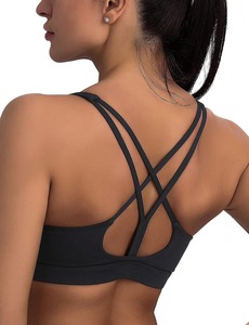 Running Girl High Support Criss-cross Back <b>Padded</b> Strappy Sports <b>Bra</b> for Women Yoga Fitness Push Training <b>Bra</b> Spandex/Nylon - Product Image 2