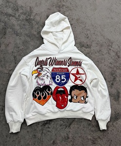 Sweat à capuche unisexe en coton de haute qualité avec mousse 3D pour broderie, design de logo personnalisé, épais et surdimensionné pour homme - Product Image 1