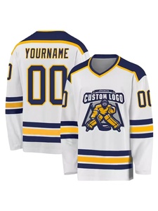Maillot de hockey sur glace unisexe personnalisé, sublimation intégrale sur le devant, col en V, manches longues, 100 % polyester respirant, anti-UV, vêtements de sport pour adultes - Product Image 3