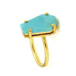 Anillo fino Kingman Arizona turquesa para mujer minimalista 10x17mm plata de ley de alta calidad con chapado en oro rosa - Product Image 2