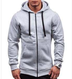 Primavera otoño Color sólido Zip up Cardigan Chaqueta con capucha Deportes Casual Sudadera con capucha Sudaderas con capucha para hombre Sudaderas Logotipo personalizado - Product Image 1