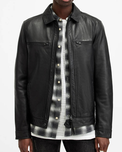 Chaqueta de Cuero de Oveja con Capucha para Hombre, Fabricada a Medida con Calidad Premium, Cierre Frontal, Resistente al Viento, Transpirable, Personalizable - Product Image 6