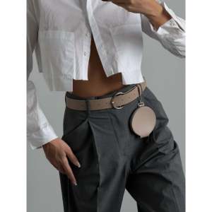 Ceinture en cuir de vachette à boucle ronde pour chemises, vestes, pantalons, robes - Product Image 1