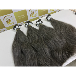 ผมแท้ธรรมชาติสีเทาบลอนด์แบบยุโรป 40 100 ซม. ผมเวียดนามแบบเป็นมัด 100% ผมมนุษย์แท้สำหรับต่อผม - Product Image 2
