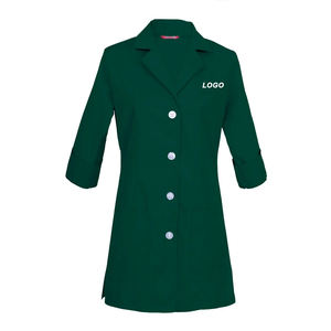 Bata de Laboratorio Personalizada con Logotipo Bordado para Mujer, Manga 3/4, Uniforme de Personal de Hospital, Tejido Transpirable y Cómodo - Product Image 1