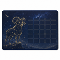 Tapis de bureau en PVC givré avec calendrier du zodiaque Bélier, planificateur personnalisé, motif sur mesure, pour le bureau et la maison